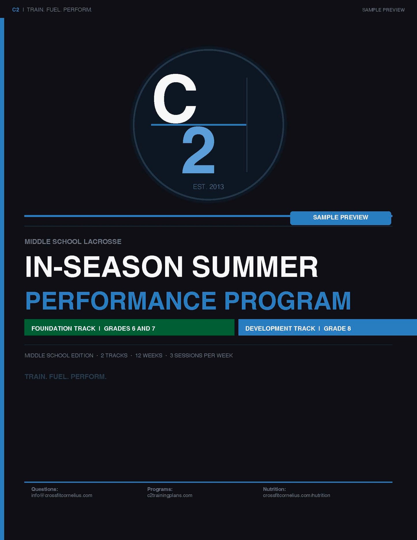 C2 Middle School Lacrosse Summer Program — Free Sample Preview